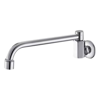 Nerezový kuchynský drezový kohút s inštaláciou do steny, otočný, len studená voda, keramický diskový ventil, brúsený povrch