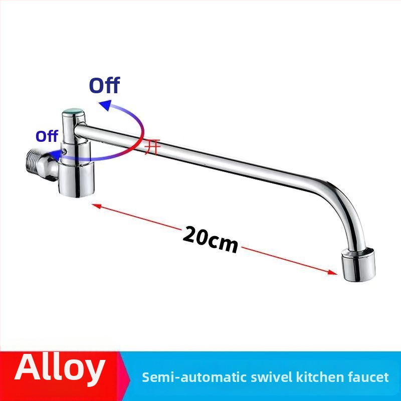 Nerezový kuchynský drezový kohút s inštaláciou do steny, otočný, len studená voda, keramický diskový ventil, brúsený povrch