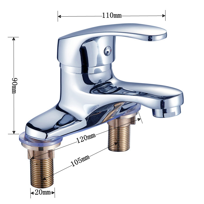 Umývadlový mixér pre teplú a studenú vodu, meď zliatina, keramický jadrový ventil, montáž na sedadlo