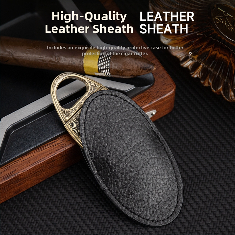 HANNICOOK Cigarų žirklės, V formos dizainas, cinko lydinys, išgraviruota paviršius, retro stilius