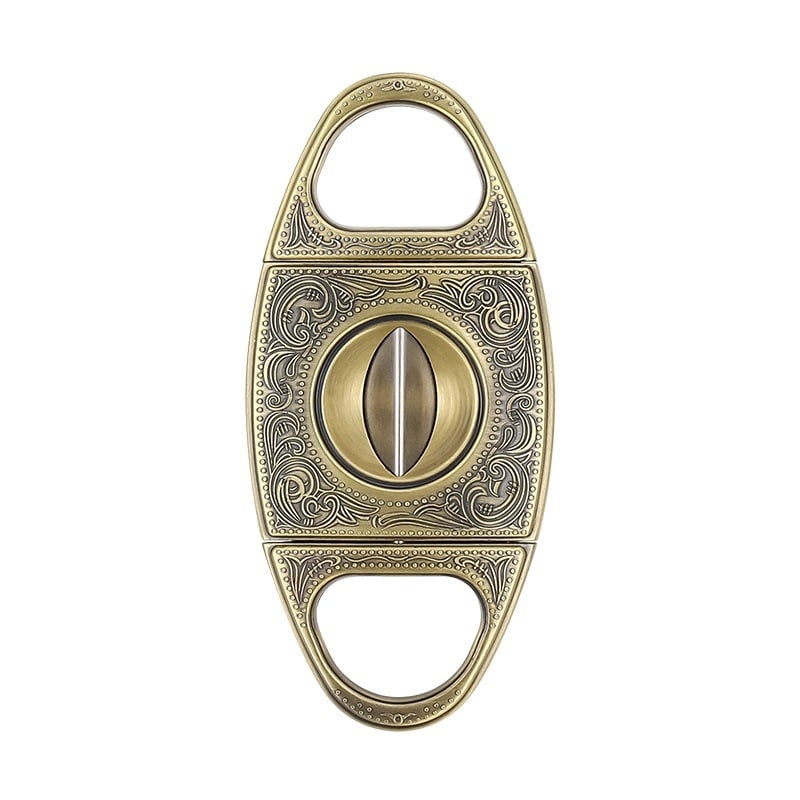 HANNICOOK nôžnice na cigarety, V-tvar dizajn, zliatina zinku, rytá plocha, retro štýl