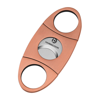 HANNICOOK Dvojstranné nožnice na cigare, nerezová oceľ, povrch drôtovým ťahom, ručné ovládanie