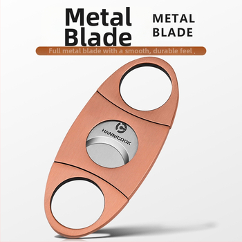 HANNICOOK Dvojstranné nožnice na cigare, nerezová oceľ, povrch drôtovým ťahom, ručné ovládanie