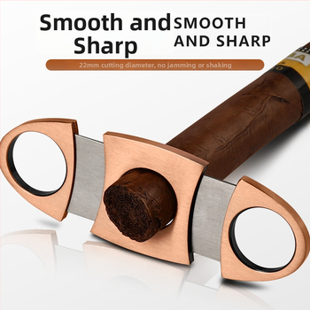 HANNICOOK Dvojstranné nožnice na cigare, nerezová oceľ, povrch drôtovým ťahom, ručné ovládanie