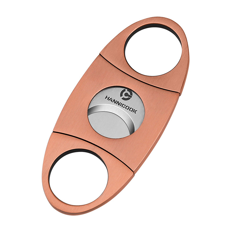 HANNICOOK Dvojstranné nožnice na cigare, nerezová oceľ, povrch drôtovým ťahom, ručné ovládanie