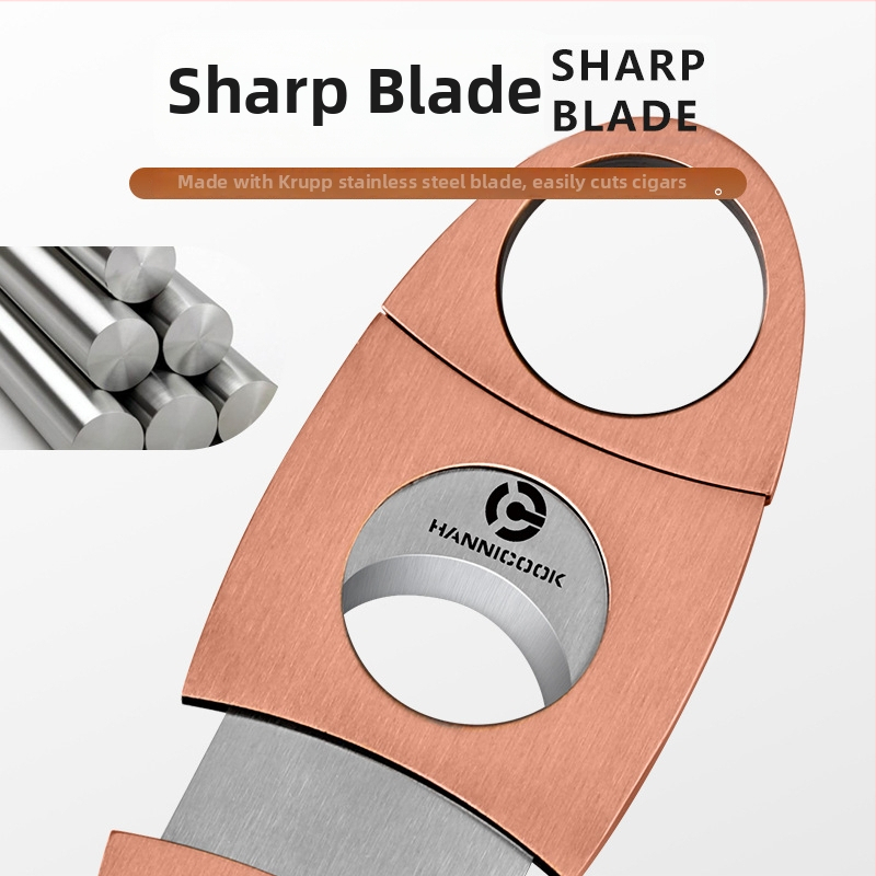 HANNICOOK Dviejų peilių cigarų žirklės, nerūdijantis plienas, vielos traukimo paviršius, rankinis