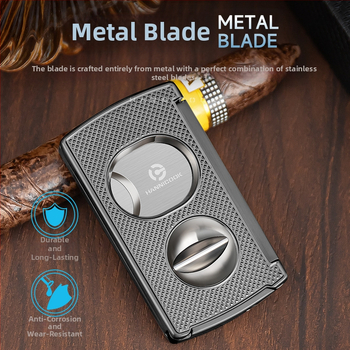 HANNICOOK viacúčelový rezník na cigarety, zliatina zinku, 3 v 1 ploché čepele a nôž tvaru V, povrchová úprava: striekanie alebo elektroplatovanie