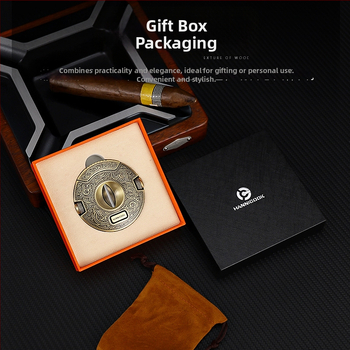 HANNICOOK zastrihávač cigár, V-tvarovaný z nerezovej ocele, telo zo zinkovej zliatiny, viaceré funkcie, poloautomatické otváranie a dierovanie