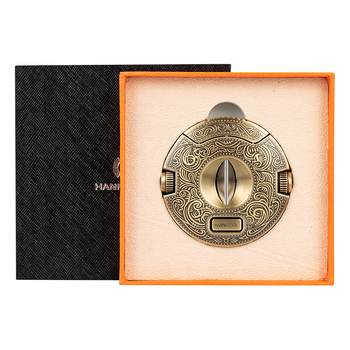 HANNICOOK zastrihávač cigár, V-tvarovaný z nerezovej ocele, telo zo zinkovej zliatiny, viaceré funkcie, poloautomatické otváranie a dierovanie