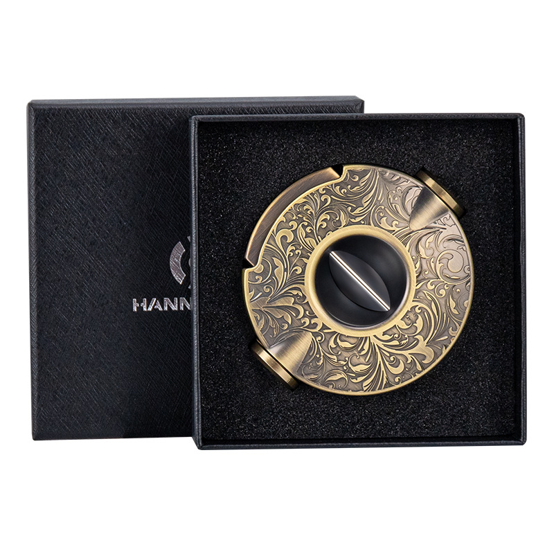 HANNICOOK Zigarové nožnice - Tri v jednom: V-tvarná čepeľ zo zinkovej zliatiny a nehrdzavejúcej ocele, kliešte na cigarety, poloautomatický dierovač, prispôsobiteľné