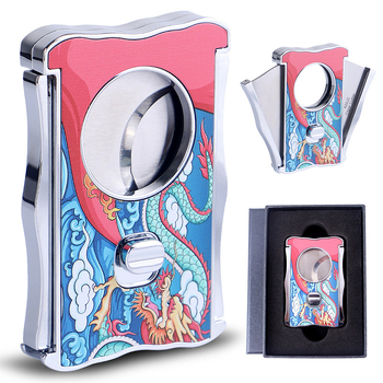 Cigarešu šķēres no nerūsējošā tērauda ar pūķa rakstu CLE-23HV, CIGARLOONG