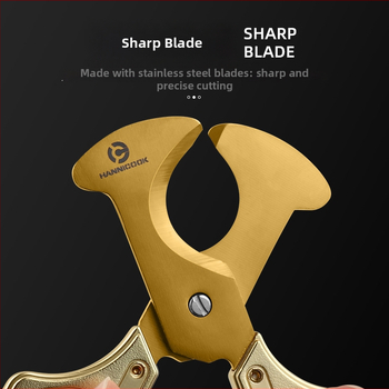 HANNICOOK cigāru šķēres ar cinka sakausējuma rokturi, lāzera apdare, divpusējie asmeņi, pielāgojamas