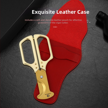 HANNICOOK cigāru šķēres ar cinka sakausējuma rokturi, lāzera apdare, divpusējie asmeņi, pielāgojamas