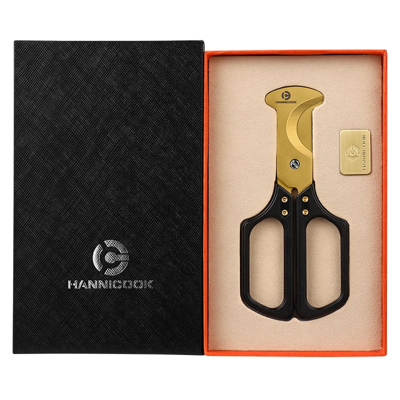 HANNICOOK cigāru šķēres ar cinka sakausējuma rokturi, lāzera apdare, divpusējie asmeņi, pielāgojamas