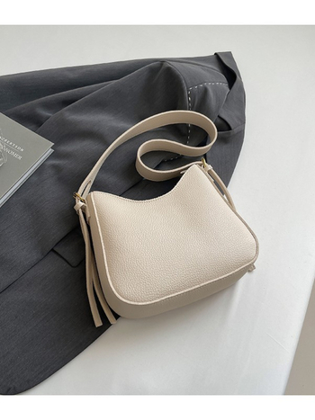 Ramenná taška z PU kože, textúrovaná, cross-border trend, horizontálne obdĺžnikový tvar, podšívka syntetická koža, zapínanie na zips