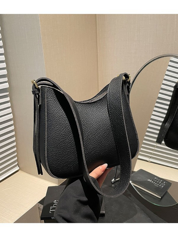 Ramenná taška z PU kože, textúrovaná, cross-border trend, horizontálne obdĺžnikový tvar, podšívka syntetická koža, zapínanie na zips