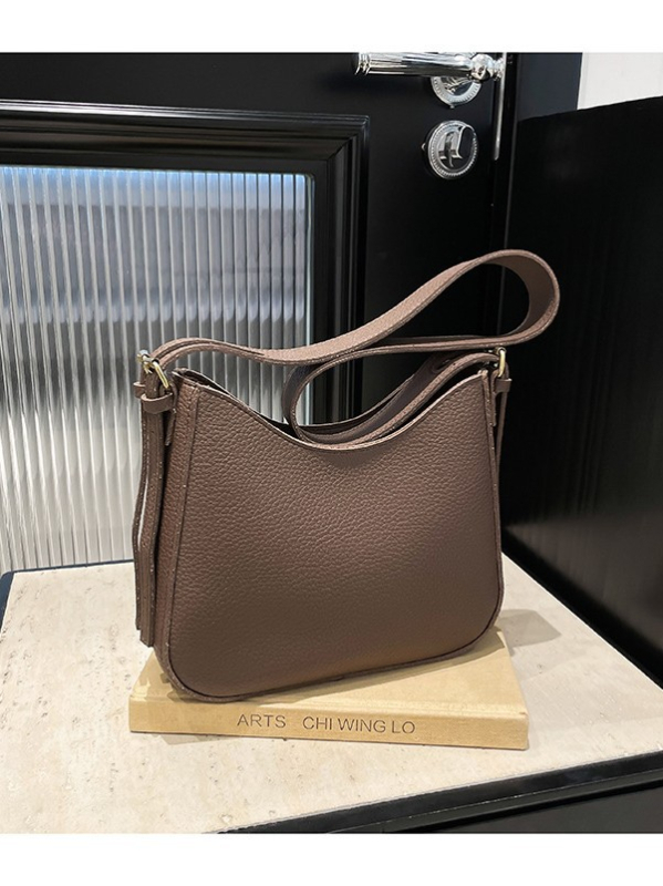 Ramenná taška z PU kože, textúrovaná, cross-border trend, horizontálne obdĺžnikový tvar, podšívka syntetická koža, zapínanie na zips