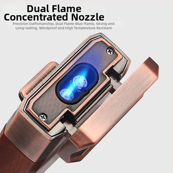 Xintai nerezový zapaľovač na cigary, vetruodolný, s integrovaným nožom na cigary a držiakom na cigary, elektroplatinovaná povrchová úprava