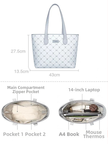 Kappa Tote taška - mestský minimalistický štýl, PU materiál, zapínanie na zips, vnútorná kapsa so zipsom, dvojité popruhy