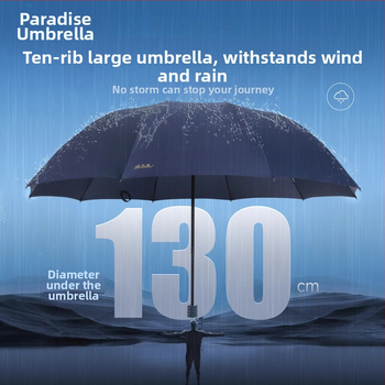 Heaven trojsegmentový reklamný dážďnik s tlačeným logom, 210T látka, oceľové výstuhy (10), plastová rúčka, ručné otváranie