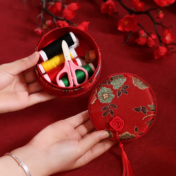 Čínske štýlové svadobné šitie box – luxusné, kreatívne úložné riešenie; materiál: látka; balenie: OPP vrecko; určené pre svadbu; značka FG Large 5D7 Small 5