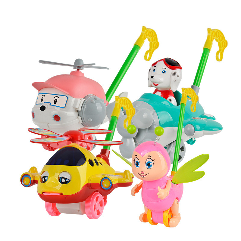 CL Hračkárska na tlačenie pre deti 0–3 rokov, kreslená kačka so zvukom – z plastu, rozvíja plazenie, uchopenie, zmysly a koordináciu ruka-oko