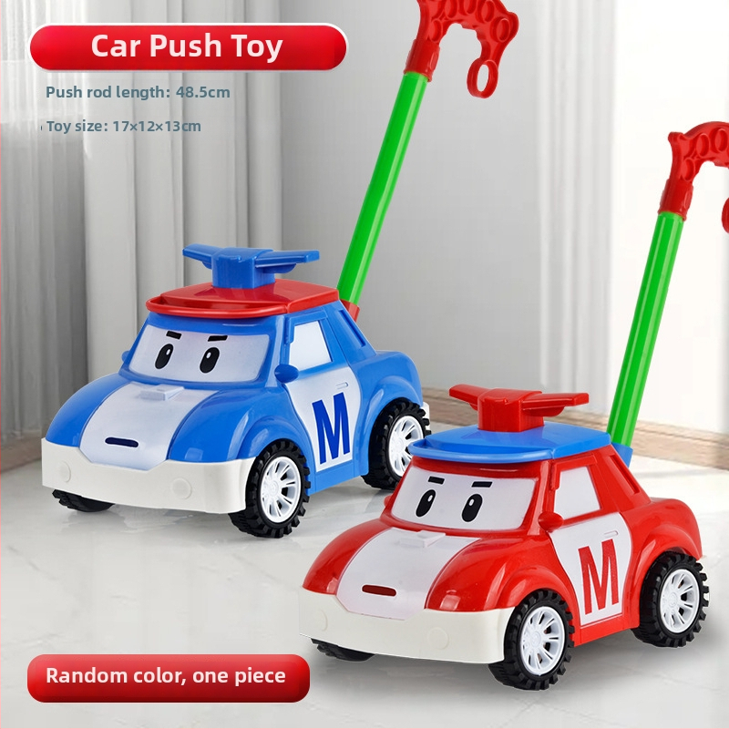 CL Hračkárska na tlačenie pre deti 0–3 rokov, kreslená kačka so zvukom – z plastu, rozvíja plazenie, uchopenie, zmysly a koordináciu ruka-oko