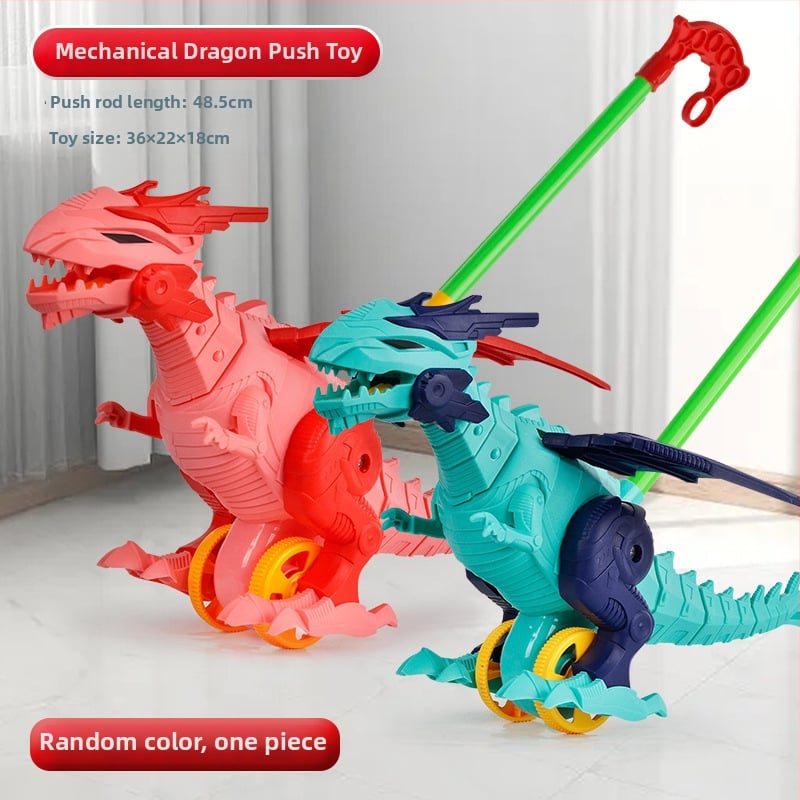 CL Hračkárska na tlačenie pre deti 0–3 rokov, kreslená kačka so zvukom – z plastu, rozvíja plazenie, uchopenie, zmysly a koordináciu ruka-oko