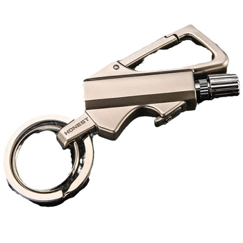 Kovová multifunkčná kerosínová zapaľovač s kľúčenkom a otváračom fľaše, vetruodolný a vodotesný, ľahko prenosný do exteriéru