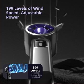 USB skladací stolný ventilátor s batériou 1000–1200mAh, 6+ rýchlosťami, 5V 4,5W, hluk 36–45 dB