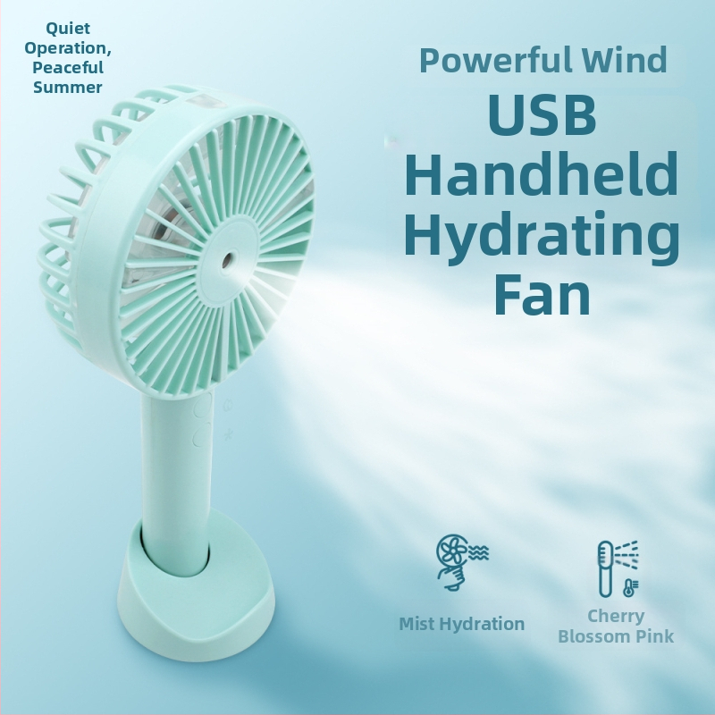 Ručný USB mlhový ventilátor s vodnou hmlou – 3 rýchlosti, bezkartáčový motor, vymeniteľná batéria 1000–1200mAh