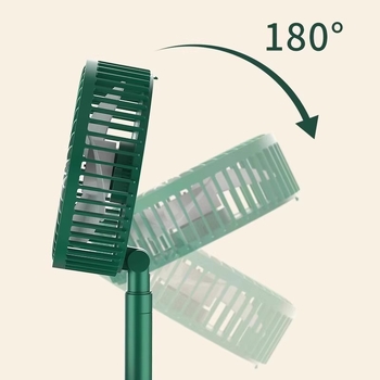 USB επαναφορτιζόμενος αναδιπλούμενος μικρός ανεμιστήρας με επεκτάσιμη τηλεσκοπική λαβή, 3 λεπίδες, brushless μοτέρ, ενσωματωμένη μπαταρία, 3 ταχύτητες, ήσυχος επιτραπέζιος/χειρός USB ανεμιστήρας