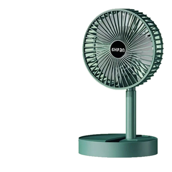 USB επαναφορτιζόμενος αναδιπλούμενος μικρός ανεμιστήρας με επεκτάσιμη τηλεσκοπική λαβή, 3 λεπίδες, brushless μοτέρ, ενσωματωμένη μπαταρία, 3 ταχύτητες, ήσυχος επιτραπέζιος/χειρός USB ανεμιστήρας