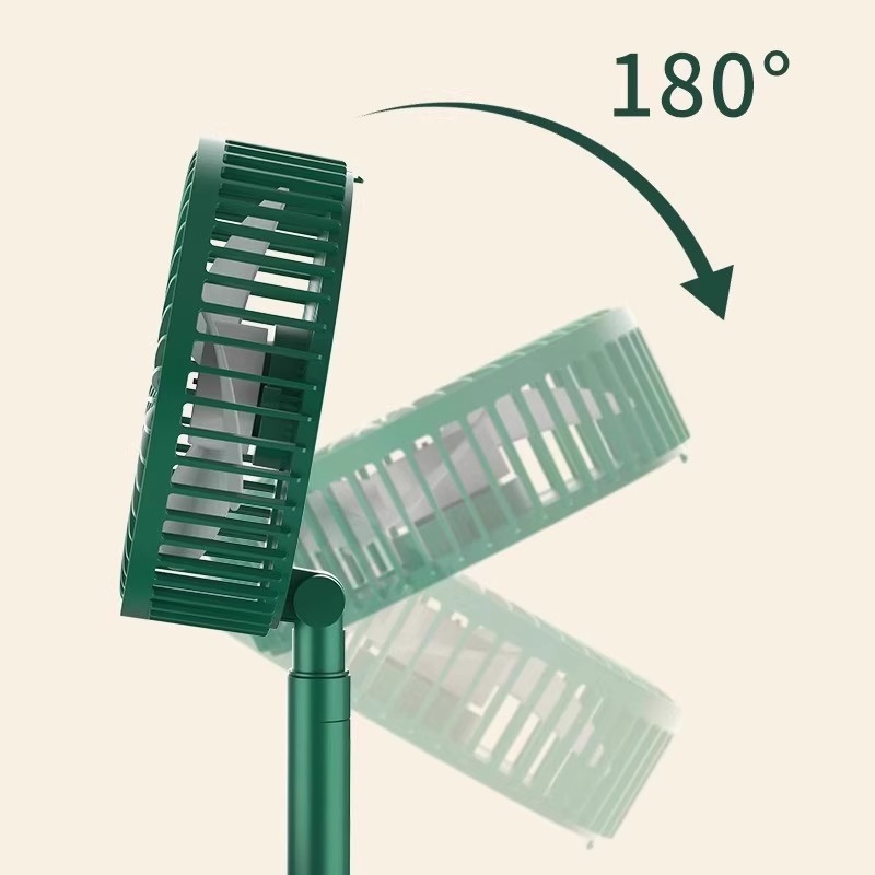 USB επαναφορτιζόμενος αναδιπλούμενος μικρός ανεμιστήρας με επεκτάσιμη τηλεσκοπική λαβή, 3 λεπίδες, brushless μοτέρ, ενσωματωμένη μπαταρία, 3 ταχύτητες, ήσυχος επιτραπέζιος/χειρός USB ανεμιστήρας