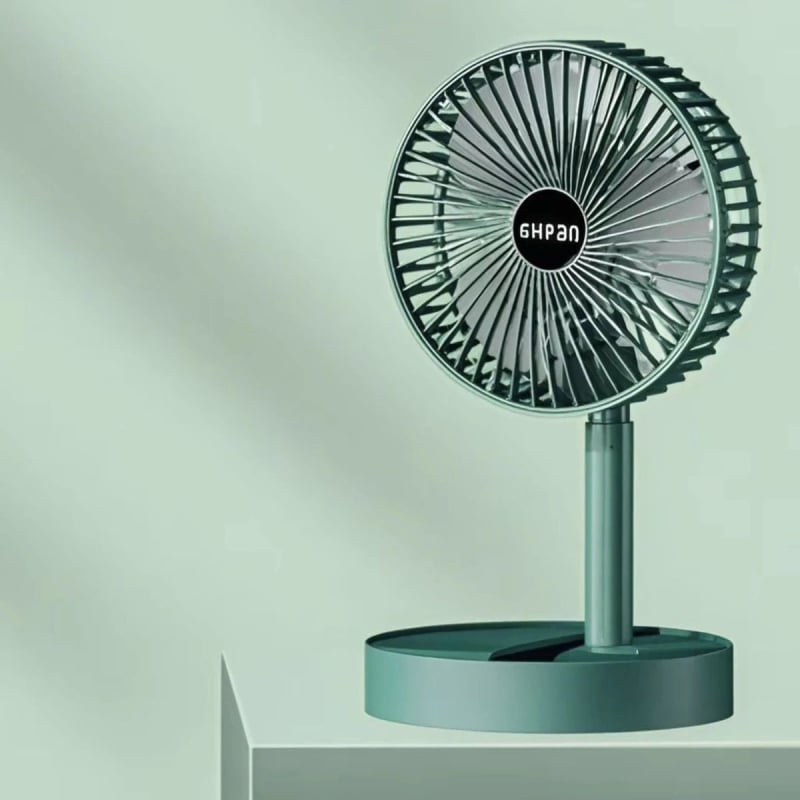 USB επαναφορτιζόμενος αναδιπλούμενος μικρός ανεμιστήρας με επεκτάσιμη τηλεσκοπική λαβή, 3 λεπίδες, brushless μοτέρ, ενσωματωμένη μπαταρία, 3 ταχύτητες, ήσυχος επιτραπέζιος/χειρός USB ανεμιστήρας