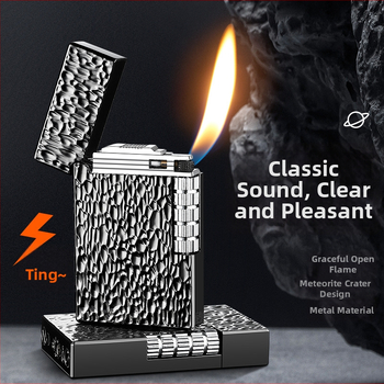 Honglin kovový zapaľovač na bután s možnosťou loga, moderný minimalistický dizajn; darček pre narodeniny