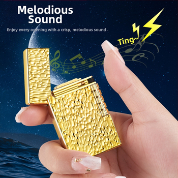 Honglin kovový zapaľovač na bután s možnosťou loga, moderný minimalistický dizajn; darček pre narodeniny