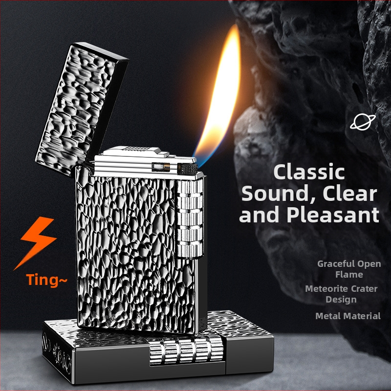 Honglin kovový zapaľovač na bután s možnosťou loga, moderný minimalistický dizajn; darček pre narodeniny