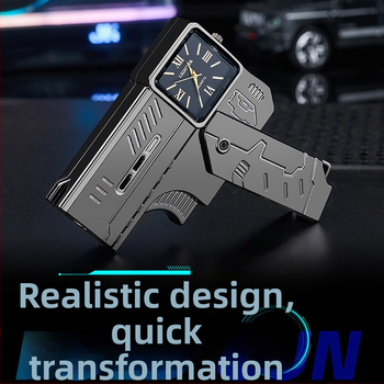 Kovový vetruodolný zapaľovač s dvojitým skladacím dizajnom, na bután, potlač loga