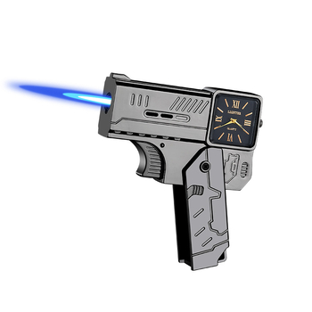 Kovový vetruodolný zapaľovač s dvojitým skladacím dizajnom, na bután, potlač loga