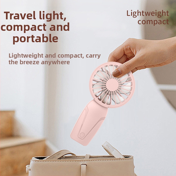 Ručný prenosný ventilátor s logom, dobíjateľný, 3 rýchlosti, 300–500 mAh batéria, 6+ lopatiek