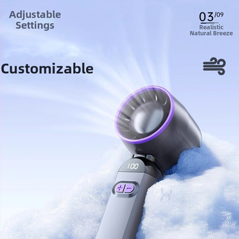 Stolový ventilátor s skladacím prenosným dizajnom, tichý, vstavaná batéria 300-500 mAh, napájanie cez USB, výdrž batérie 1-3 h