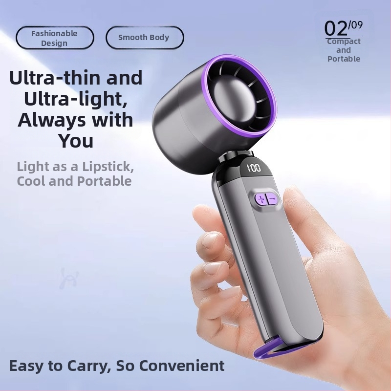 Stolový ventilátor s skladacím prenosným dizajnom, tichý, vstavaná batéria 300-500 mAh, napájanie cez USB, výdrž batérie 1-3 h