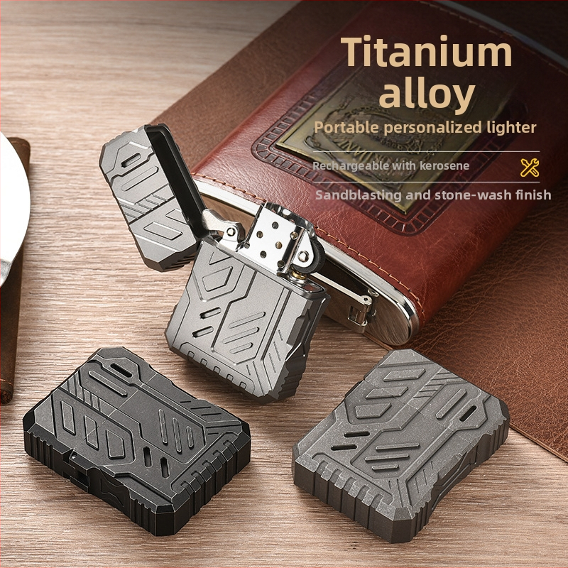 Kreatívny zapaľovač z titánovej zliatiny, EDC, model DHJ009, nástroj pre prežitie