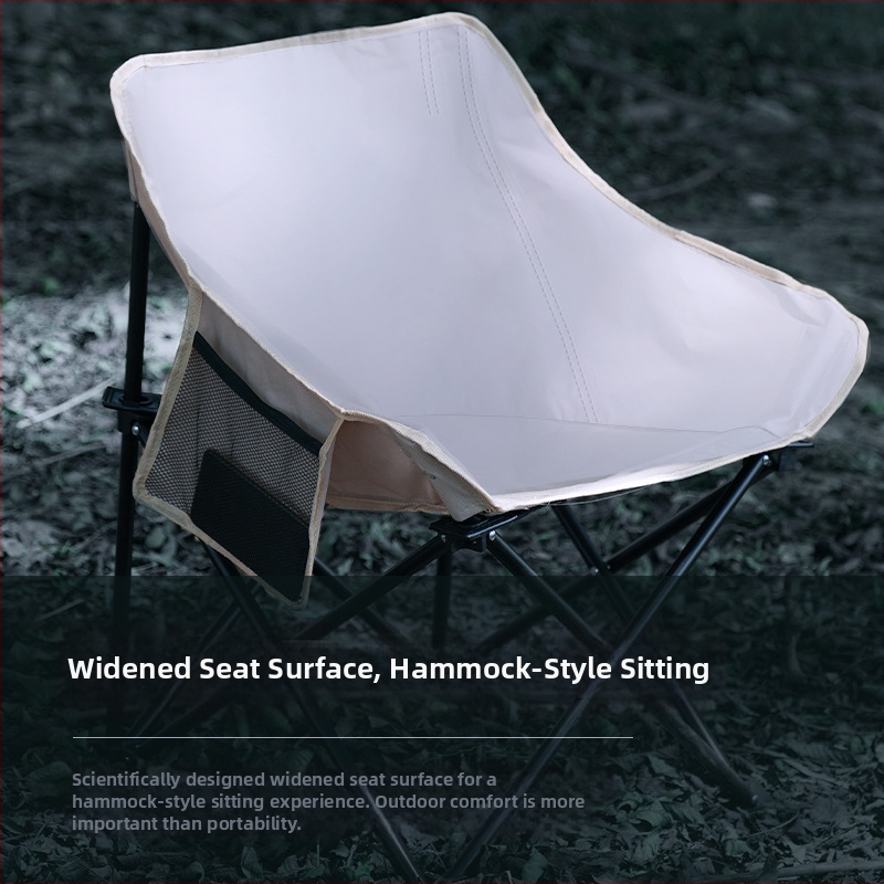Moon Chair kempingam, saliekams krēsls ar dzelzs rāmi un PE/PVC sēdekli, Dacheng