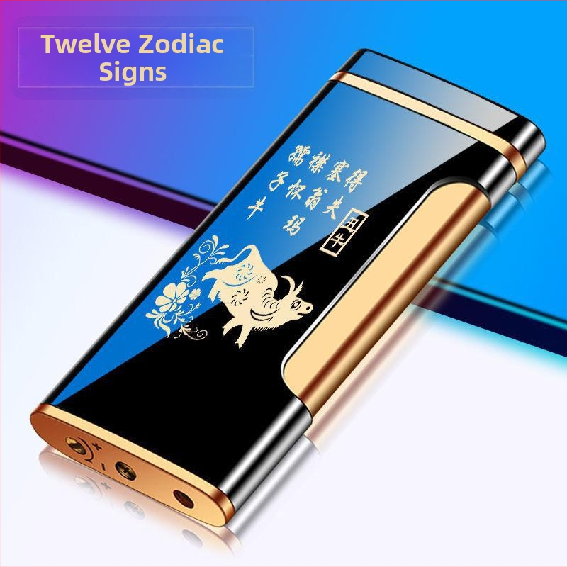 Desayama Zodiak Ultra tenký kovový zapaľovač, vetru odolný, s vlastným gravírovaním