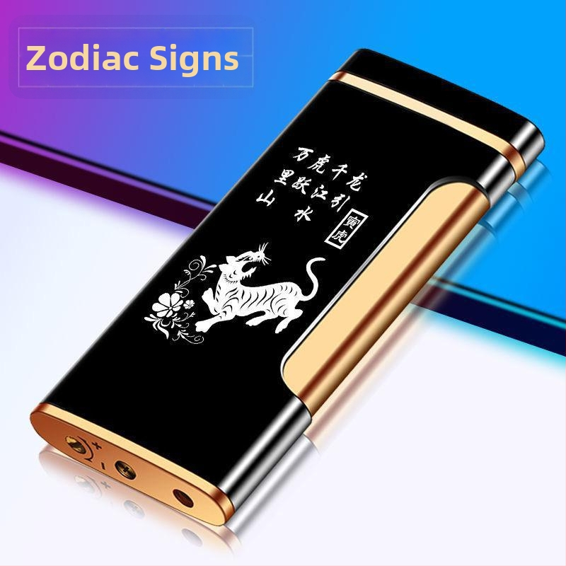 Desayama Zodiak Ultra tenký kovový zapaľovač, vetru odolný, s vlastným gravírovaním