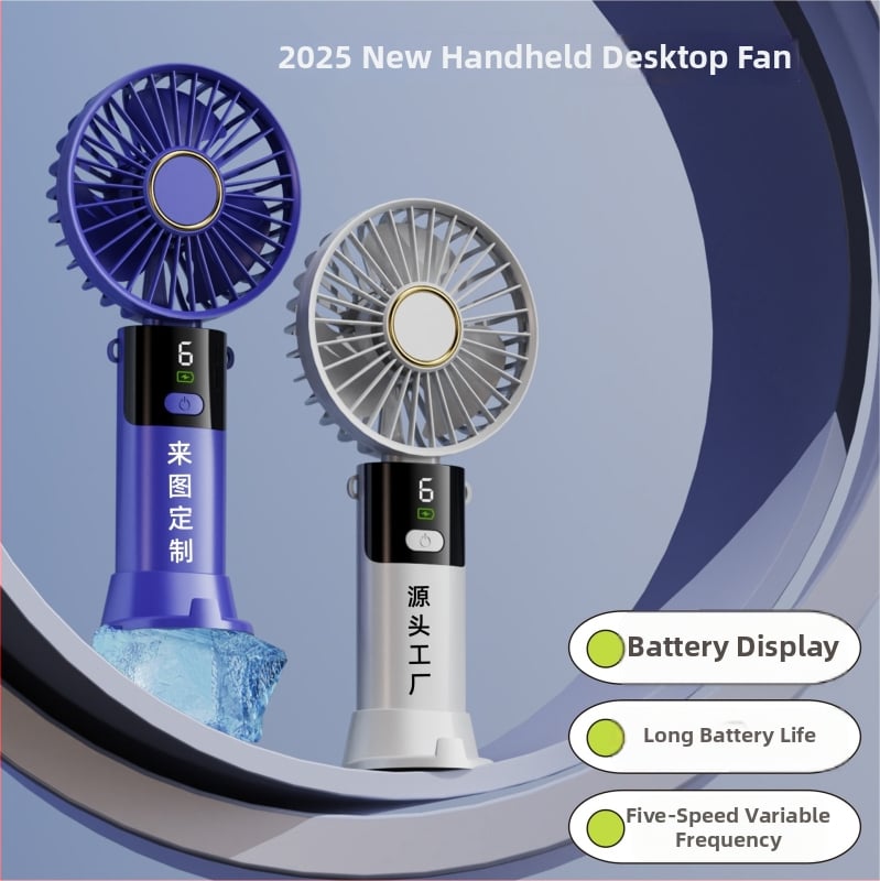 Ručný prenosný mini ventilátor USB, 3 lopatky, vstavaná batéria 300–500 mAh, hluk pod 36 dB, doba chodu 1–3 h