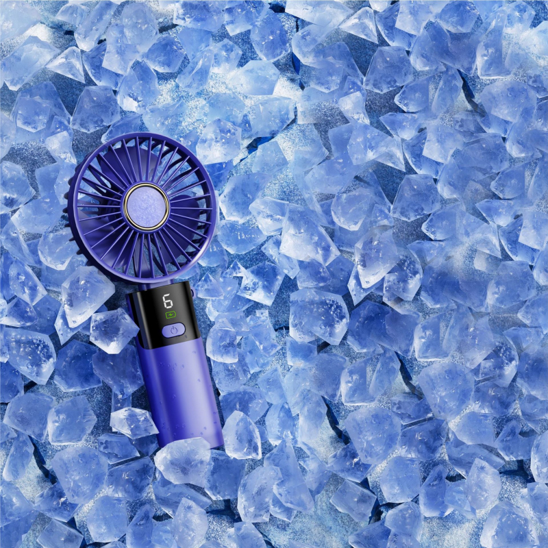Ručný prenosný mini ventilátor USB, 3 lopatky, vstavaná batéria 300–500 mAh, hluk pod 36 dB, doba chodu 1–3 h
