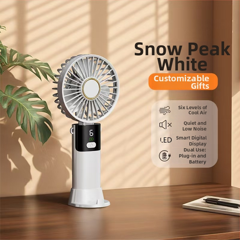 Ručný prenosný mini ventilátor USB, 3 lopatky, vstavaná batéria 300–500 mAh, hluk pod 36 dB, doba chodu 1–3 h